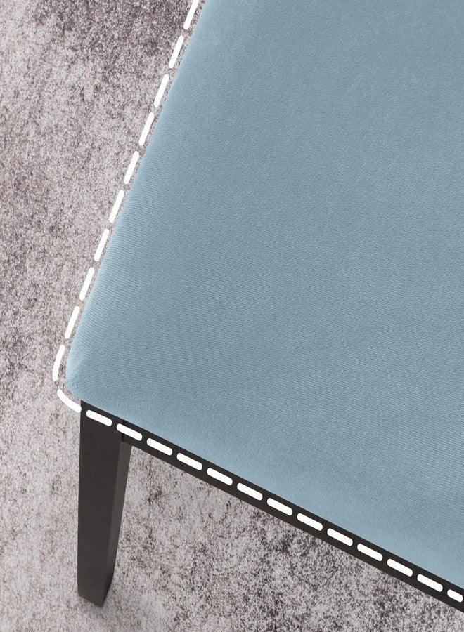 Deisy Dee Velvet Seat Covers for Dining Room Chairs, Chair Covers for Dining Room Set (4, Baby Blue) - Image 4
